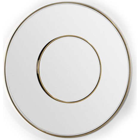 Miroir mural ronde verre et métal doré Alma (1/2)