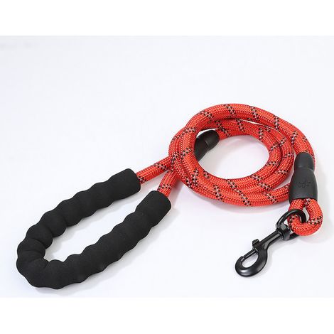 Laisse pour chien 1,8 m avec poignée rembourrée – Fils réfléchissants – Pour chiens de petite, moyenne et grande taille – Distributeur de sacs inclus (1/5)