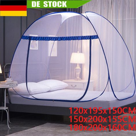 1 Moustiquaire lit, pop-up, pliable, avec zip, porte unique, maille fine, pour chambre (1/5)