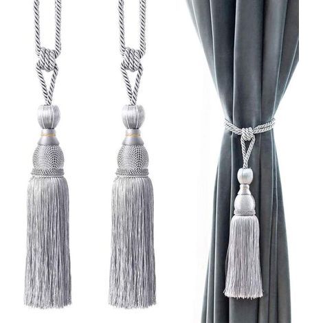 1 Paire Embrasses De Rideaux À Pampilles Embrasse De Rideau Exquise Pompons De Rideaux Faits À La Main Décoration De Rideau Boule Pompon Embrasse Avec Ruban Pour Le Salon Chambre Bibliothèque Hôtel (1/5)