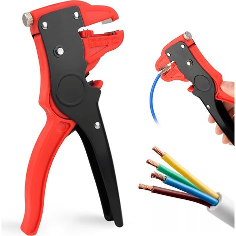 Spellafili, spelafili automatico 2 in 1, spelafili elettrico multifunzione regolabile, pinze da taglio, strumento di riparazione elettronica e automobilistica (rosso) (1/5)