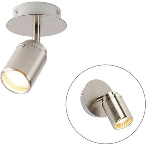 ducha - Plafonnier moderne pour salle de bain - 1 lumière - Ø 100 mm - Acier - (1/5)