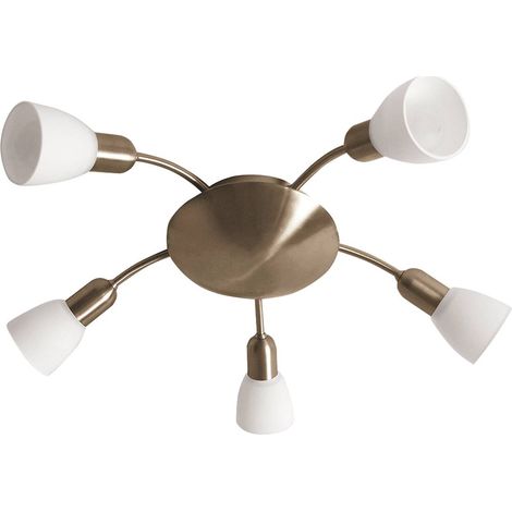 Projecteur bronze verre métallique Soma / Ø47cm blanc (1/5)