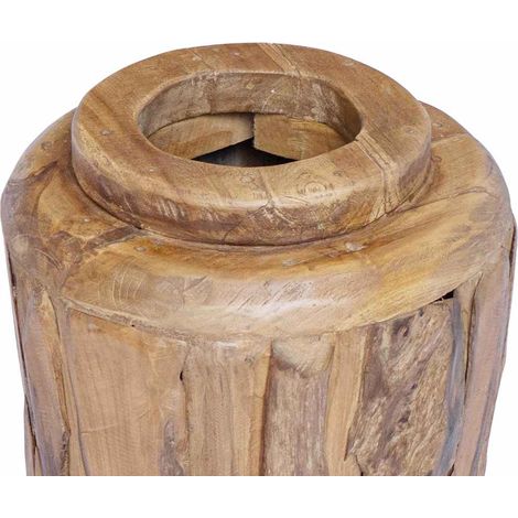 vidaXL Jarrón decorativo de madera maciza de teca 40x60 cm (1/2)