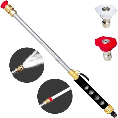 Buse de Jet pour Tuyau d’Arrosage – 2 Buses Haute Pression + Connecteurs Rapides – Pour Lavage Voiture, Fenêtres et Arrosage Jardin (1/5)
