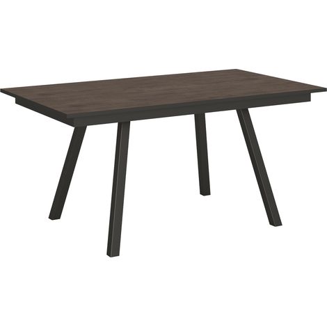 Tavolo allungabile 90x160/220 cm Mirhi Noce telaio Antracite (1/5)
