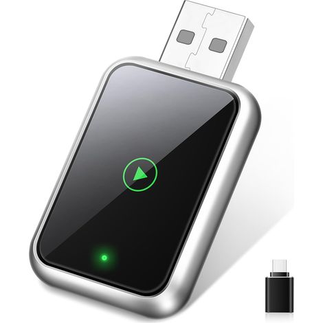 Adattatore CarPlay wireless, adattatore per auto compatibile con iOS 10+ e iPhone 6 e successivi, compatto e stabile, conversione wireless ultraveloce per (1/5)