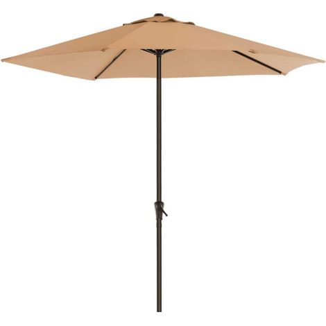 TrAdE Shop Traesio - Ombrellone Rotondo Da Giardino Palo Centrale Con Chiusura A Carrucola Antivento - Bianco (1/5)