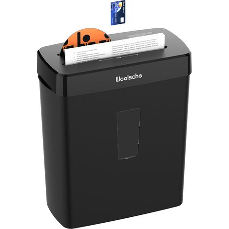 Destructeur coupe croisée 8 feuilles 12,9 L papier CD carte, ultra silencieux