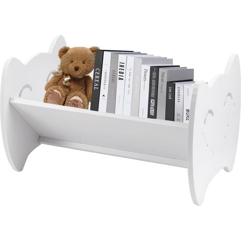 Bookcase White Desktop Storage Rack Kids Bookshelf Storage Display Rack for Bedroom, Study, or Playroom (1/5)