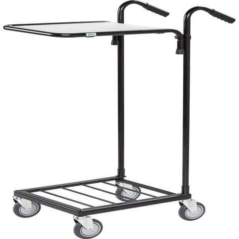 Mini carrello con ripiano regolabile, Nero/Bianco 660x385x1090 Kongamek KM153-HS
