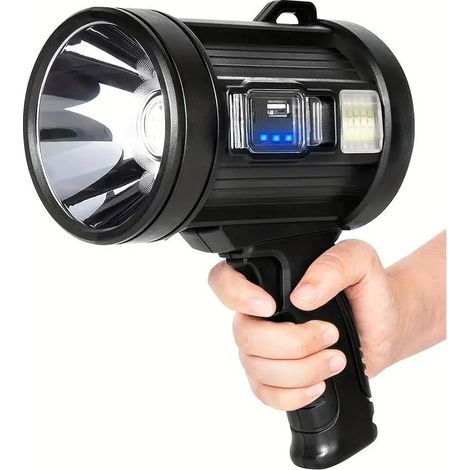 Lampe torche LED rechargeable ultra-lumineuse, projecteur longue portée, lampe torche rechargeable à énergie solaire (1/5)