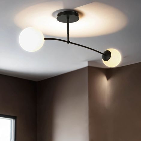 Deckenleuchte Kugel Schirme Schwarz Weiß E14 länglich Esstisch Wohnzimmer Deckenlampe