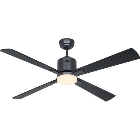 Ventilateur de plafond ECO NEO III 132, Gris basalte - Noir/Teck, Wi-Fi avec éclairage (1/2)