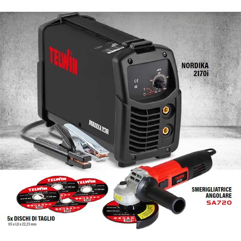 Saldatrice Nordika 2170i + Smerigliatrice angolare SA720 + 5 dischi da taglio