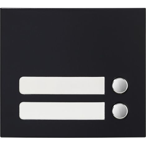 Façade 2 BP finition noire satinée pour module d'appel GTSW 200432 - AIPHONE GF2PB