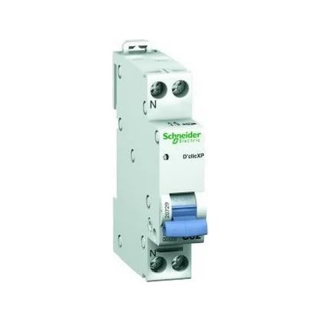Schneider 20727 - DuoLine XP Click Circuit Breaker 1P+N 20A - curve C - paintable