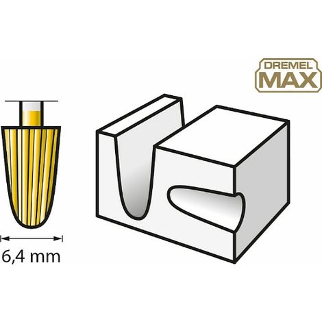 Dremel MAX Broca de tallado de alto rendimiento (117DM) 2 brocas de alto rendimiento con recubrimiento de titanio para tallado y grabado, 6,4 mm, durabilidad máxima de vida (1/5)