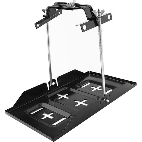 Support de batterie de voiture en fer universel, kit de fixation réglable avec bride de maintien (1/5)