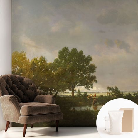 Papier peint intissé décoratif pour salon chambre et cuisine Facile à poser avec colle Paysage forestier 250x250 cm (1/5)