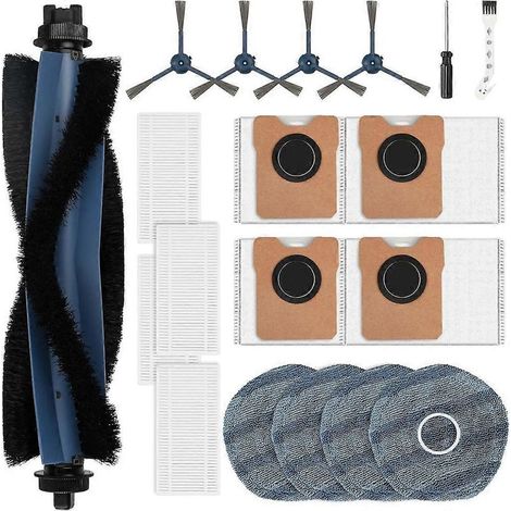 Kit d'accessoires pour aspirateur robot Eufy Omni C20 : brosse principale latérale, filtre HEPA, lingette de nettoyage, sacs à poussière. (1/5)