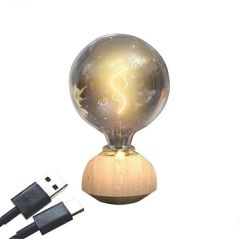 Lampe de table LED en verre, lampe de table tactile à intensité variable, lampe de table en forme d'ampoule pour décoration intérieure, chambre à coucher, jn (1/5)