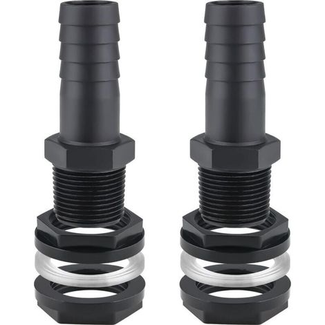 2PCS Trop Plein Cuve, 25mm Passe Paroi Cuve raccord Male Leakproof Hose pour Citernes Raccord Rcuprateur eau de Pluie de Pluie Passages Mit Joints
