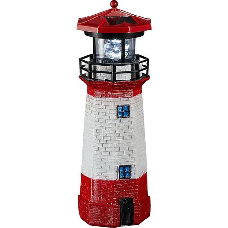 1 Phare Solaire LED Hauteur 28cm Lumière Rotative Décoration Jardin Extérieur (1/5)