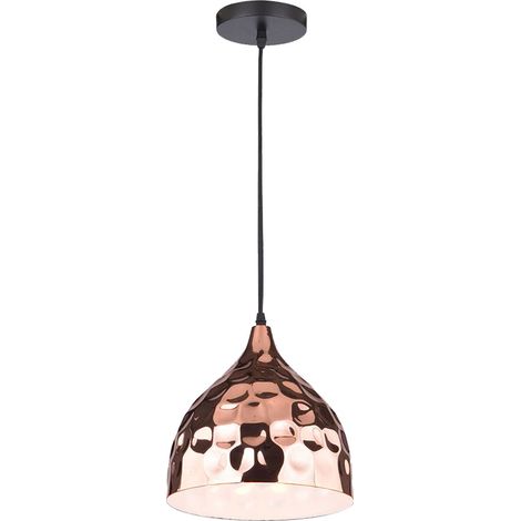 V-TAC VT-8220 LED-Pendelleuchte, Tropfenspiegel, E27-Metall, Roségold-Finish, Roségold-Spiegel, D: 230 mm, SKU 3715 (1/2)