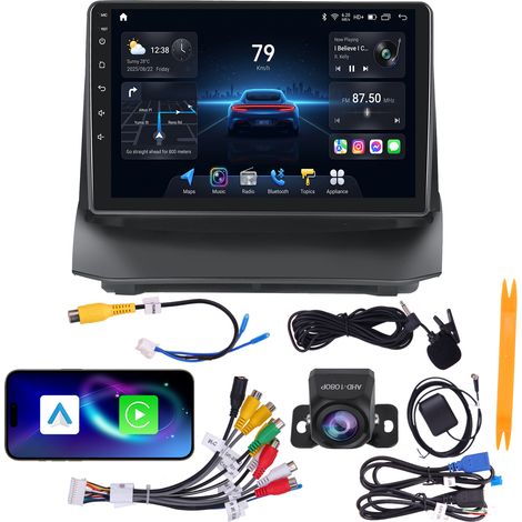 Autoradio 9" Ford Fiesta 2009-2017 Android 15 Quad-Core 4+64 Go CarPlay Android Auto WiFi 6 Bluetooth GPS Caméra AHD (1/5)