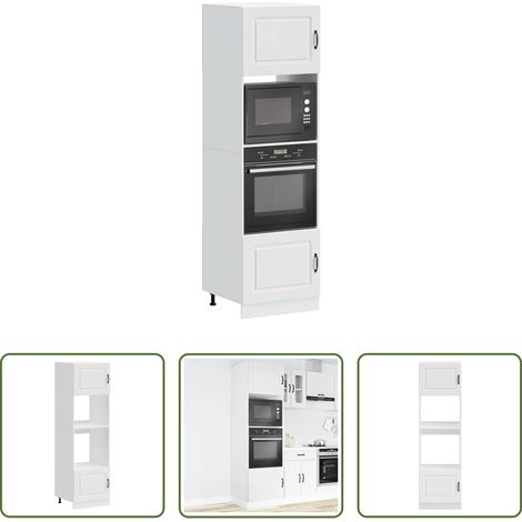 Ofenschrank - Herdumbauschränke 2 Stk. Kalmar Weiß Holzwerkstoff (1/5)