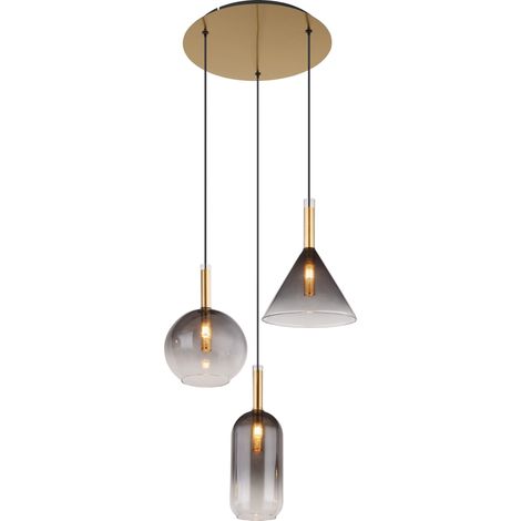 Globo - suspension - Elisabeth - laiton - verre verre fumé - Ø (1/5)