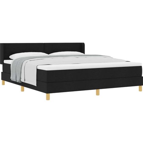 Boxspringbett mit Matratze Schwarz 200 x 180 cm Stoff (1/5)