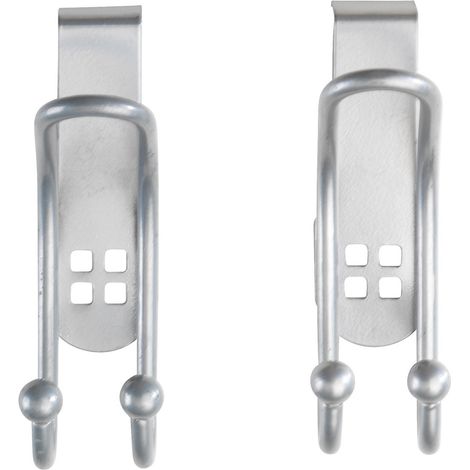 Wenko – Crochet de porte en métal – Lot de 2 cintres avec 4 crochets – Installation simple jusqu'à 2 cm d'épaisseur – Économiseur d'espace (1/5)