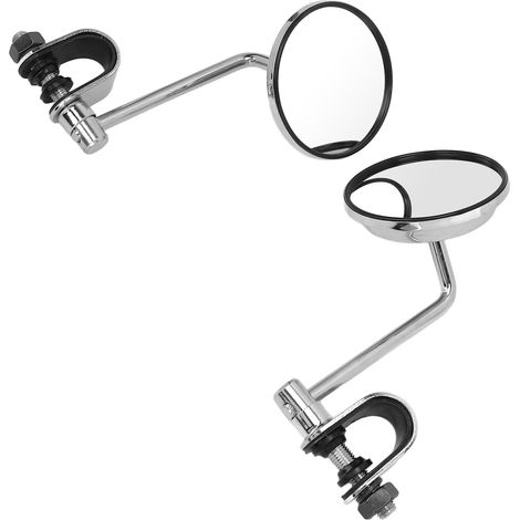 Rétroviseurs latéraux moto réglables, paire de miroirs ronds pour guidon, fixation par pince, remplacement Suzuki, angle ajustable, visibilité optimale. (1/5)