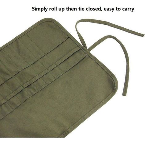 Boîte De Rangement Pliable Pour Pinceaux - Toile Militaire Vert Foncé - 33 × 40 cm - 22 Compartiments (1/5)