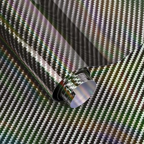 2D Carbonfolie holografisch silber 0,3m x 1,5m mit Luftfreigabe (1/5)