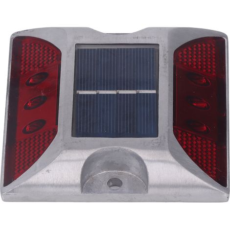 Balise routière solaire en alliage d'aluminium moulé pour allée marche trottoir escalier extérieur marqueur de voie étanche IP68 lumière rouge (1/5)