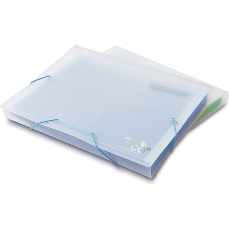 Rapesco 1101 ECO Cartellina Porta Documenti A4+ / Protocollo, 13 Buste, Verde/Blu Trasparente (1/2)