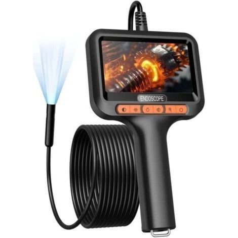 Camera Endoscopique 10m avec Écran et Lumière, 1920p HD Camera Canalisation avec Écran IPS 4,3 Pouces et 8 LED Réglables, IP67 Camera Inspection, 8mm Endoscope Câble Semi-Rigide No App No WiFi (1/5)
