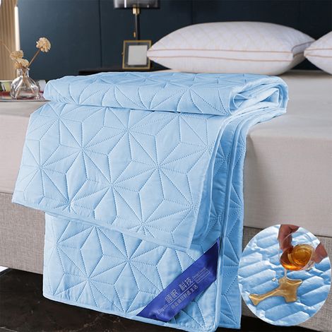 Protector De Matelas Impermeable - Taille Queen - Poches Profondes 45,7 cm - Pour Adultes Et Animaux - Lavable En Machine - Bleu (1/5)