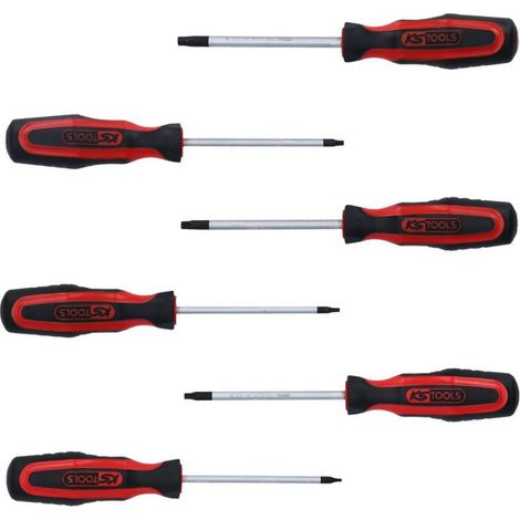 KS Tools ERGOTORQUEplus Schraubendreher-Satz, 6-tlg, TX mit Bohrung