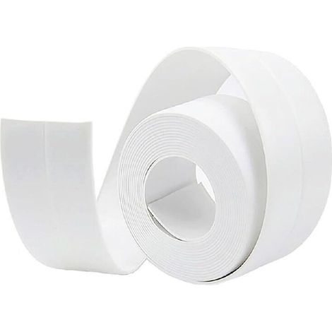 Ruban d'étanchéité anti-moisissure et imperméable, joint silicone blanc pour salle de bain et baignoire, ruban adhésif doux adapté à la cuisine, les toilettes et le coin - 3.2m x 3.8mm - (1/4)