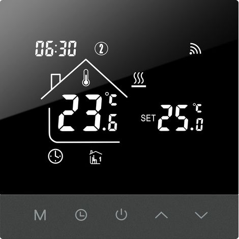 Thermostat Programmable Thermostat Chauffe Eau 3A Smart WiFi Thermosta Écran Tactile LCD Compatible avec Contrôle Vocal, TS4Gwifi-WP Contrôle Vocal, TS4Gwifi-WP (1/5)