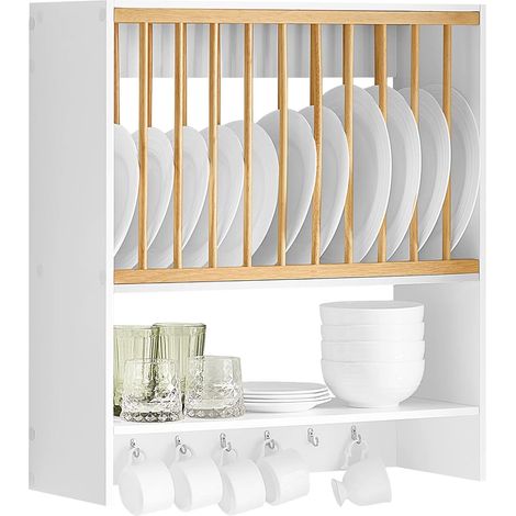 SoBuy Wall Mounted Kitchen Plate Cup Rack,KCR09-W