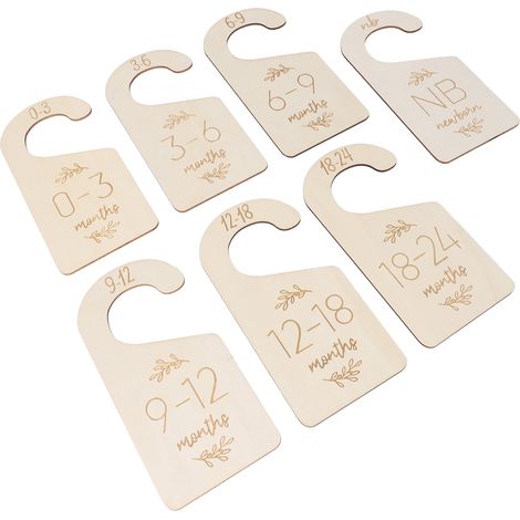 Ensemble de 7 pièces de séparateurs de placard pour bébé, en buis, double face, pour chambre d'enfant. (1/5)