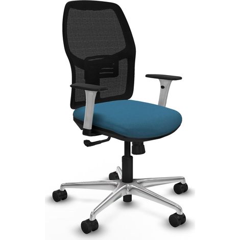 Chaise de bureau piqueras y crespo Alfera noir maille aluminium (1/2)