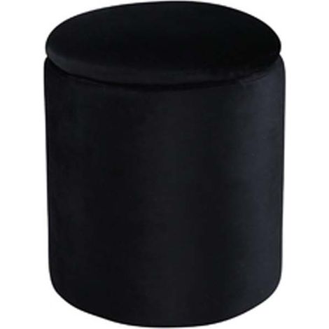 Pouf Limpen 32x32x40 cm Velours Noir Venture Home (1/5)