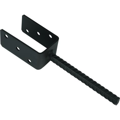 Pfostenträger zum einbetonieren, schwarz, für 7 x 7 cm Pfosten (1/2)