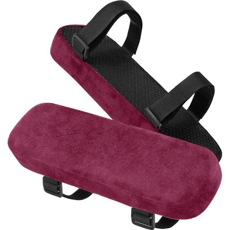Cuscini per braccioli di sedia, confezione da 2, cuscini per braccioli imbottiti con cuscinetti in memory foam per i gomiti per alleviare la pressione sull'avambraccio (bordeaux). (1/5)